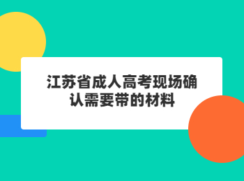 江苏省成人高考现场确认