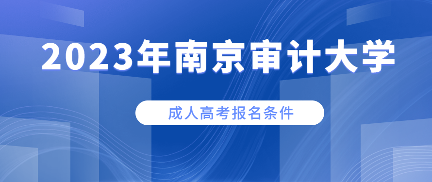 2023年南京审计大学成人高考报名条件
