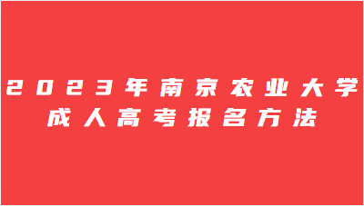 2023年南京农业大学成人高考报名方法