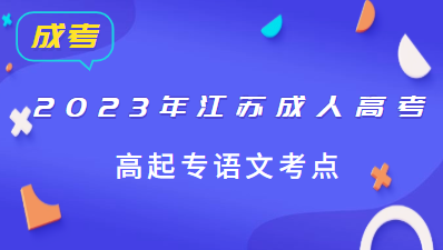 2023年江苏成人高考高起专语文考点