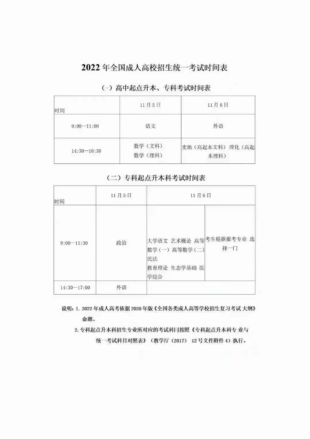 成考考试时间